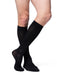 Sigvaris Opaque Men's 30-40 mmHg Knee High w/ Silicone Grip-Top, Light Black