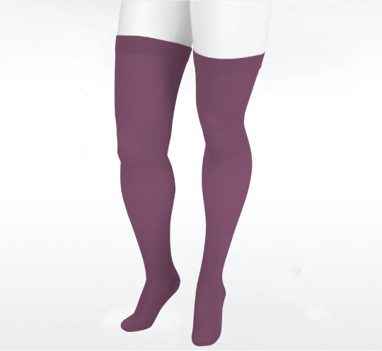 Juzo Naturally Sheer Thigh High 20-30 mmhg w/ Silicone Band, Purple Rain