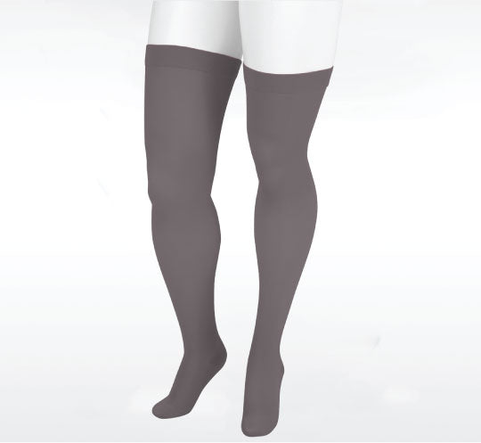 Juzo Naturally Sheer Thigh High 15-20 mmhg w/ Silicone Band, Total Eclipse