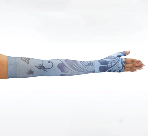 Juzo Soft Armsleeve w/ Silicone Band, Butterfly Flower Blue