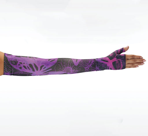 Juzo Soft Armsleeve w/ Silicone Band, Butterfly Psychedelic Purple