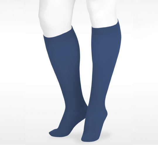 Juzo Dynamic Max Knee High 30-40 mmHg w/ 5 cm Silicone Band, Soulful Blue