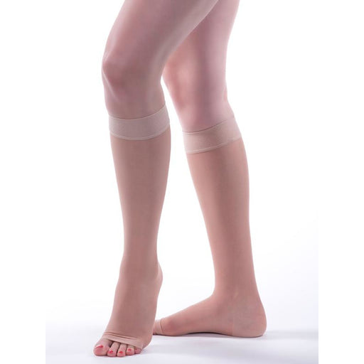 2 Pair Nude Open-Toed Leg Stocking with Zipper（20-30mmHg