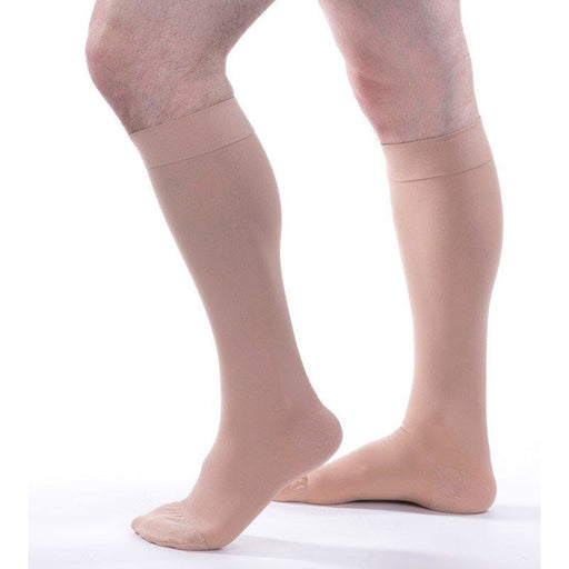  Lin Performance 30-40 mmHg Compression Stockings for Women and  Men Knee High Open Toe (Beige,L) : Health & Household
