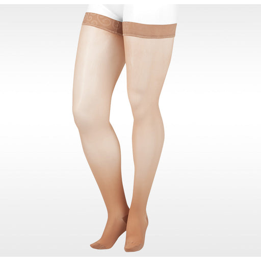 Sheer Thigh High Compression Stocking 20-30mmHg Closed Toe Silicone Stay Up  Band