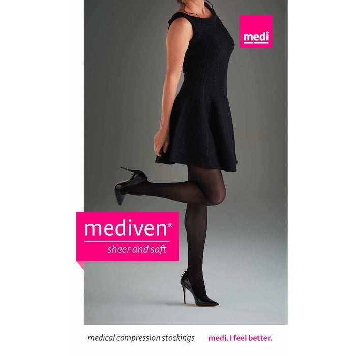 mediven sheer & soft for Women, 20-30 mmHg Panty Closed Toe Compression  Stockings, Charcoal, III-Standard