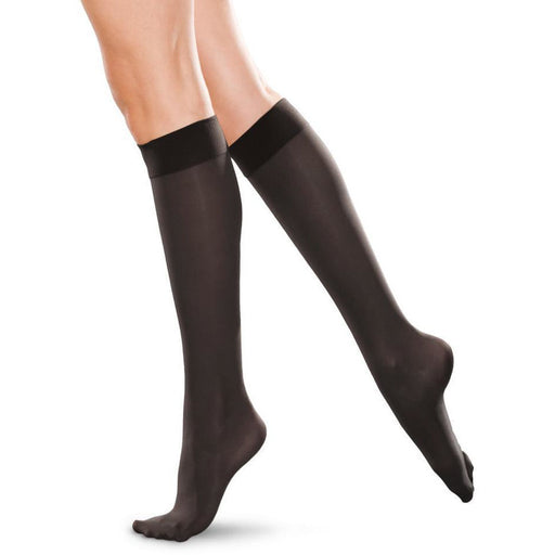 TherafirmLIGHT Women's Footless Support Tights - 10-15mmHg Compression  Stockings (Black, Small)